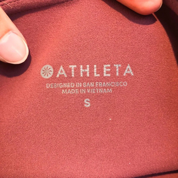 Athleta High Waist Mauve Pink Mesh Cropped Athletic Athleisure Leggings Small - Picture 7 of 9